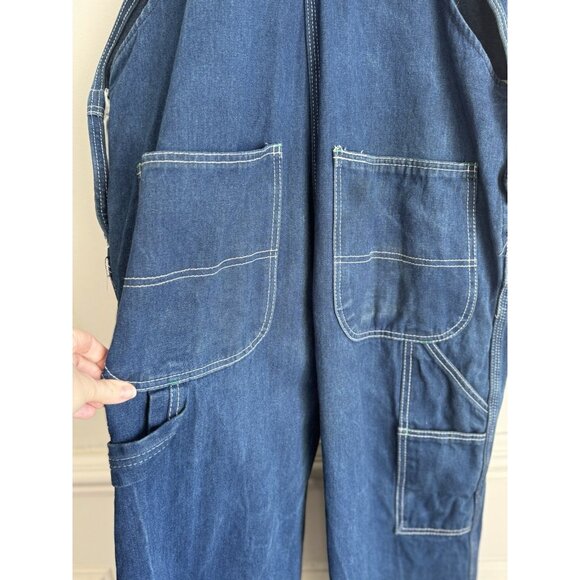 Vintage Liberty Denim Carpenter Farm Overalls Mens Workwear Chore Blue Jean - Picture 11 of 16